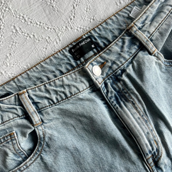 Frank & Oak Blue Straight Leg Courtney Jeans - Picture 6 of 7